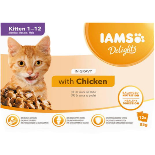 Delights Multipack Kitten Gravy 12X85G*6 Katt Helse Og Pels Kosttilskudd Våtfôr Iams