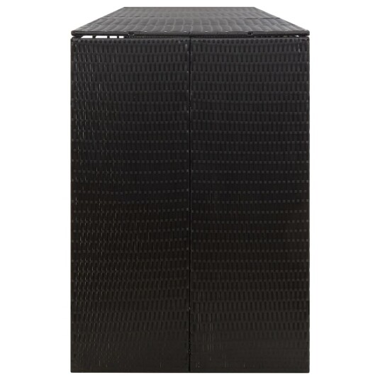 vidaXL Søppeldunkskur firedobbelt svart 274x80x117 cm polyrotting