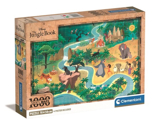 Clementoni Story Maps Puzzle Disney Jungle Book 1000 pcs 39813