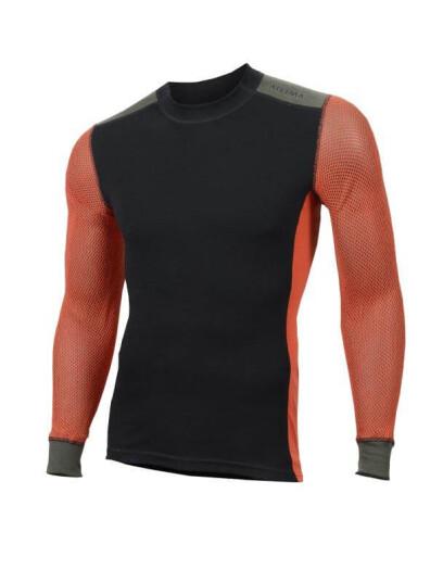 Aclima Woolnet Hybrid Crew Neck Man Jet Black / Olive Night / Dill XXL