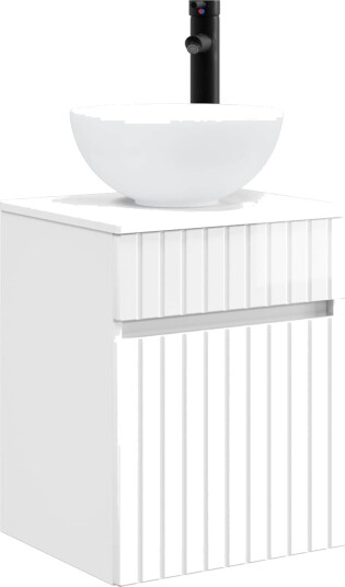 Vegghengt servantkommode Høgglans hvit 39 x 41 x 64,5 cm Vegghengt servantkommode Høgglans hvit 39 x 41 x 64,5 cm