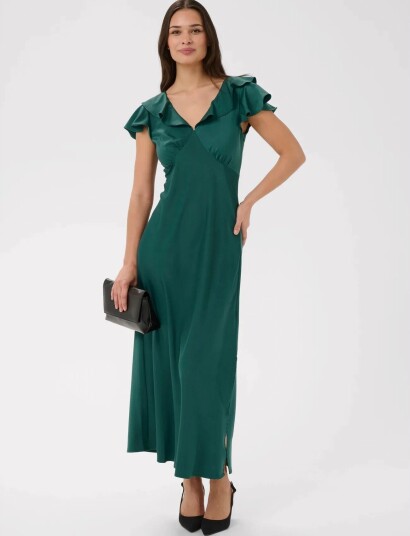 Kaffe Kasadie Frill Dress Green 40 Kaffe Kasadie Frill Dress Green 40