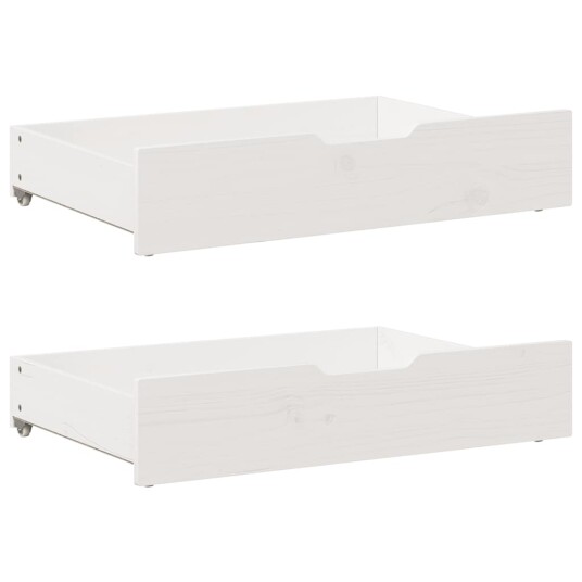 Uttrekkbar dagseng med skuffer uten madrass hvit 90x190 cm