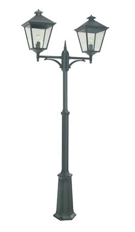 London 492 BIG Lyktestolpe m/2 Lyktehode Høyde 191-279 cm Sort London 492 BIG Lyktestolpe m/2 Lyktehode Høyde 191-279 cm Sort