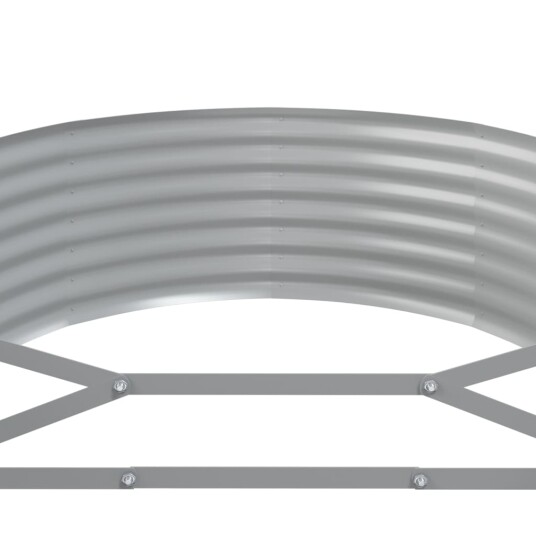 vidaXL Plantekasse pulverlakkert stål 507x100x36 cm sølv