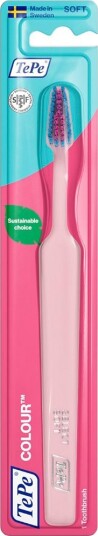 TePe Colour Select Soft Tannbørste 1 stk.  skånsom, effektiv og bærekraftig munnpleie LIGHT PINK