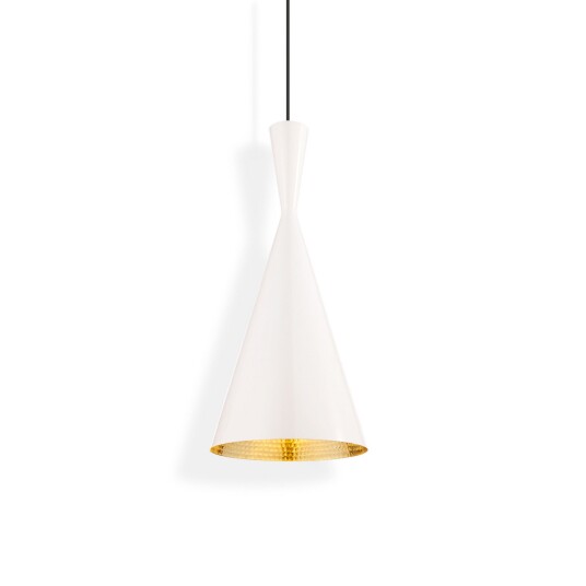 Tom Dixon Beat Tall LED hengelampe hvit Ø 19 cm Stue 36 Hvit