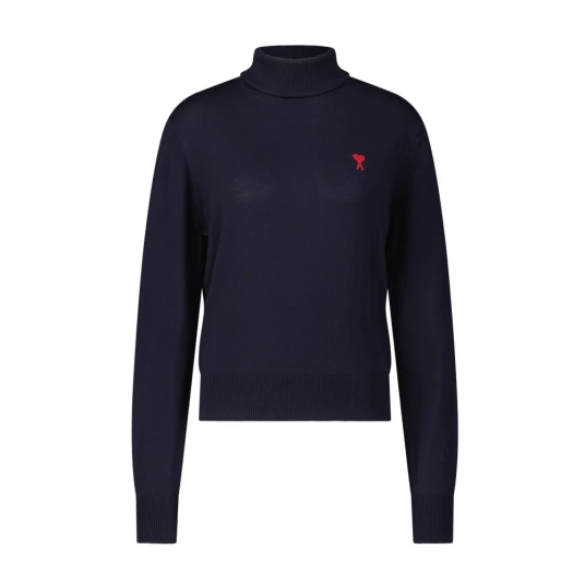 Ami Paris Dame Strikkevarer Blå XS Ami Paris Dame Strikkevarer Blå XS