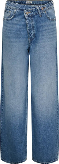 ONLY Onlamber Lw Asym Oversiz Baggy Dnm Tai   Blue   29 x 32
