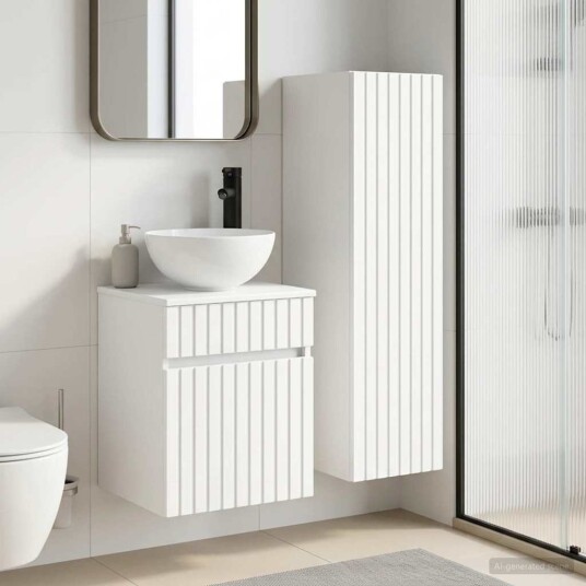 vidaXL Baderomsinnredningssett 2 stk. Hvit 33 x 34,5 x 100 cm