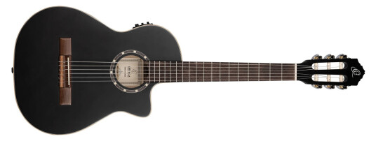 Ortega RCE125SBK-3/4 Klassisk gitar 4/4 Size med mik Thin Slim Neck