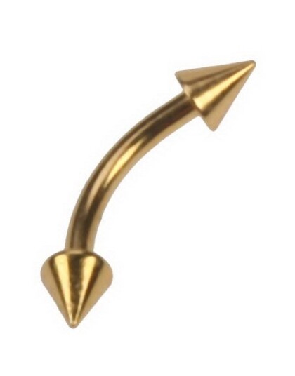 Utgått Banan Gull med Spikes 12 x 8 mm Øyenbrynspiercing