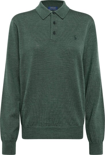 Polo Ralph Lauren Washable Wool Polo Collar Sweater   LODGEPOLE PINE HE   S