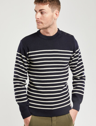 Armor Lux Striped Mariner Sweater "Molène" - Navy - XXL