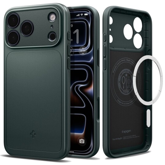 Spigen Thin Fit MagSafe Mobildeksel Abyss Green for iPhone 17/18 Pro Max Spigen Thin Fit MagSafe Mobildeksel Abyss Green for iPhone 17/18 Pro Max