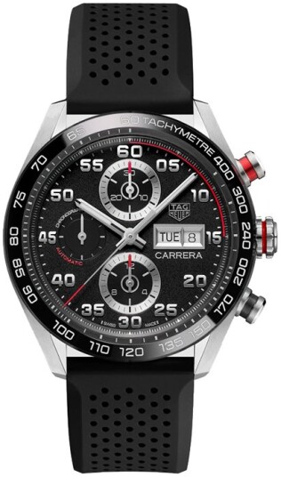 TAG Heuer Herreklokke CBN2A1AA.FT6228 Carrera Sort/Gummi Ø44 mm TAG Heuer Herreklokke CBN2A1AA.FT6228 Carrera Sort/Gummi Ø44 mm