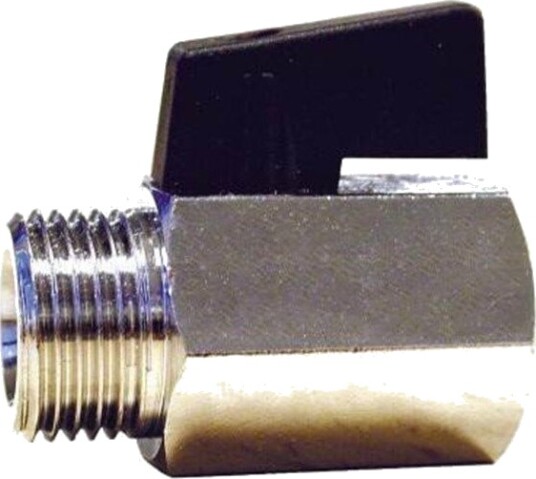 Pettinaroli Male/female mini ball valve with black nylon lever 1/2