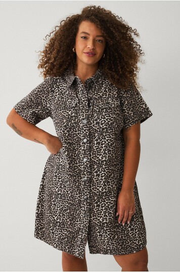 Zizzi Kjole Jumma S/S Abk Dress Brun Zizzi Kjole Jumma S/S Abk Dress Brun