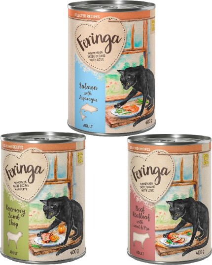 Feringa Våtfôr Selected Recipes Mixpackage Storfekjøtt Laks Lam 24 X 400 G