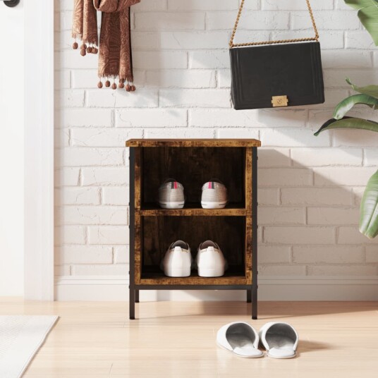 vidaXL Skoskap r?kt eik 38x35x50 cm konstruert tre