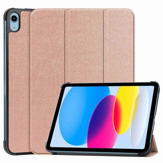 INCOVER Apple iPad 10.9" (2022) Kunstskinn Flip Deksel m Stativ - Rose Gold