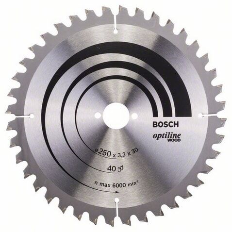 Bosch Optiline Wood Sirkelsagblad 250 mm 40 Tenner for Tre Bosch Optiline Wood Sirkelsagblad 250 mm 40 Tenner for Tre