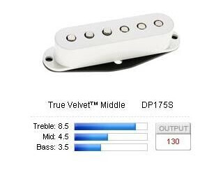 Dimarzio Dp175sw Pickup Strat True Velvet/middle Hvit