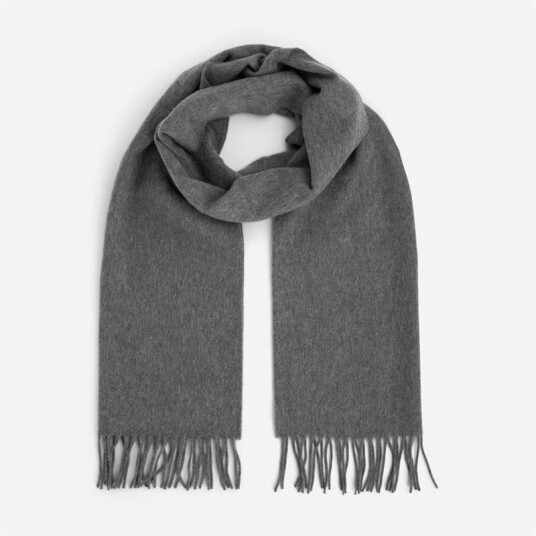 Johnstons of Elgin Plain Scarf Wool - Mid Grey Grå OS