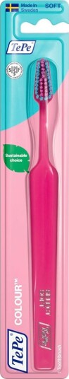 TePe Colour Select Soft Tannbørste 1 stk.  skånsom, effektiv og bærekraftig munnpleie PINK