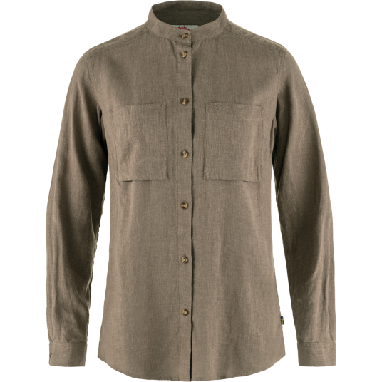 Fjellreven Women"s Övik Hemp Shirt Long Sleeve Suede Brown M
