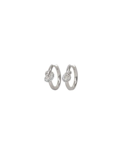 SNÖ of Sweden Everly Small Knot Crystal Ring Ear 15Mm S/Clear Onesize Silver ONE SIZE