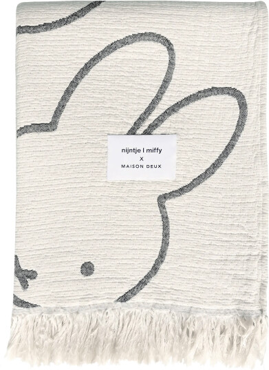 Maison Deux Miffy Blanket   Black   White   135X 200CM