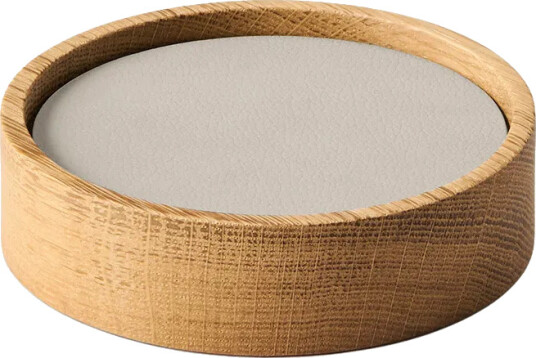 LIND DNA Wood Box glassunderlag sett Nature oak circle S Nupo oyster white 9 deler
