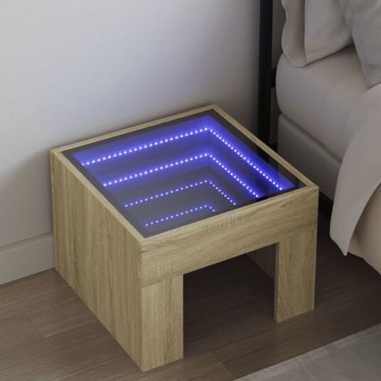  Salongbord med Infinity LED sonoma eik 40x40x30 cm 3284072