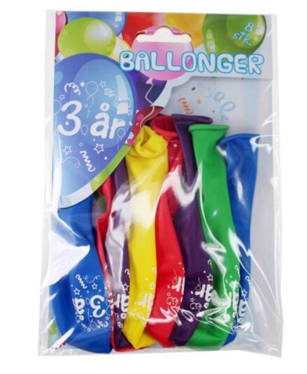 Tinka Ballonger 8 pk - 3 År