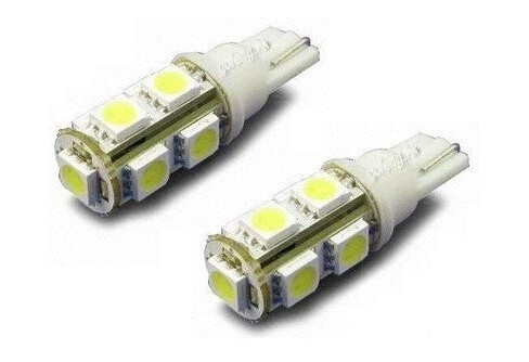 LED-posisjonslys, sokkel W5W, 9-LED (2-pakning)