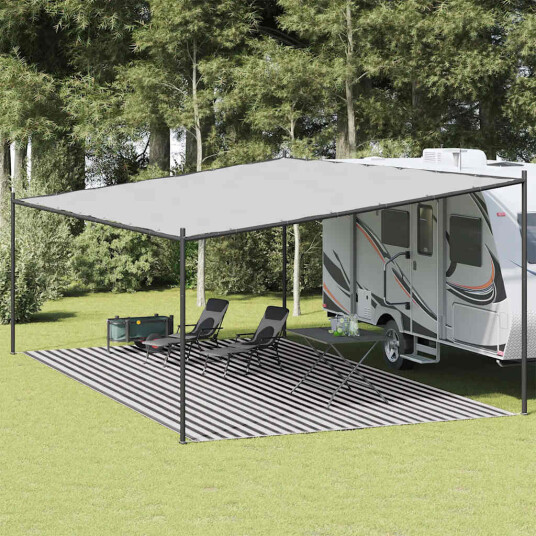 Teltteppe antrasitt og hvit 400x700 cm HDPE