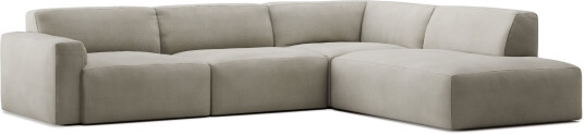 No Ga - Brick 4-Seater Corner Open End Right Shadow Khaki Sofaer Grå