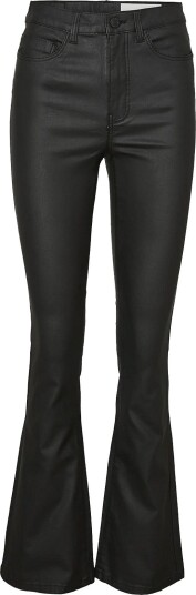 NOISY MAY Nmsallie Hw Flare Coated Pants Noos   Black   XS x 32
