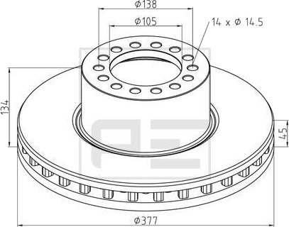 PETERS ENNEPETAL 016.665 00A Bremseskive
