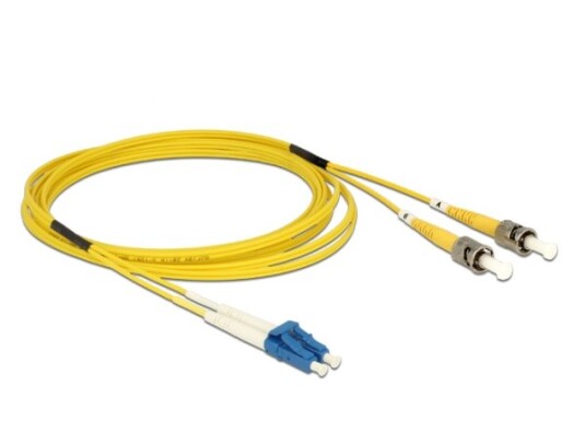 Delock - Nettverkskabel - Lc-Enkeltmodus (Hann) Til St-Enkeltmodus (Hann) - 2 M - Fiberoptisk - 9 / 125 Micron - Os2 - Halogenfri - Gul