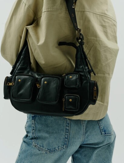Nunoo Sally Small Pocket Sheep Black W. Gold   Black   ONE SIZE