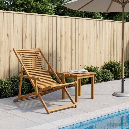 vidaXL Hage Stol 3 Posisjon Solid Eucalyptus Tre Naturlig