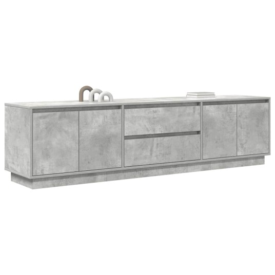 TV benk med LED lys betonggrå 193,5x41x50 cm TV benk med LED lys betonggrå 193,5x41x50 cm