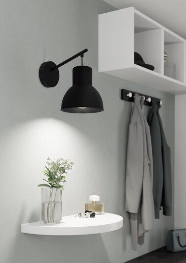 Eglo Capoliveri E Vegglampe L120 H140 E27 Svart