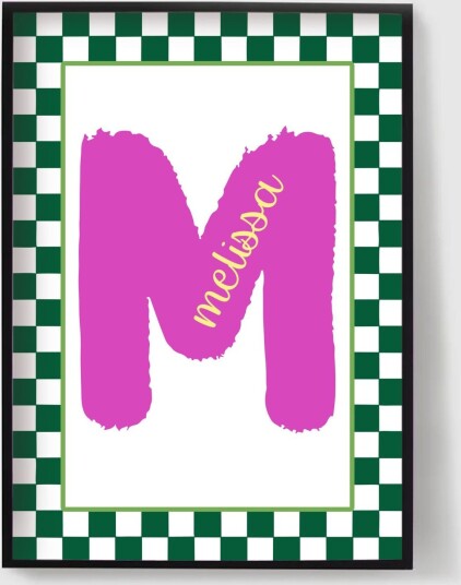 Personalisert Plakat Rutete Initial Navn Plakat