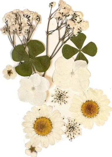 GLITTERNISTI Face Flowers White and Greens