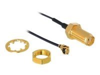 Delock Hf Antenna Connection For Installation - Antennekabel - I-Pex (Hann) Til Sma (Hunn) - 35 Cm - Svart