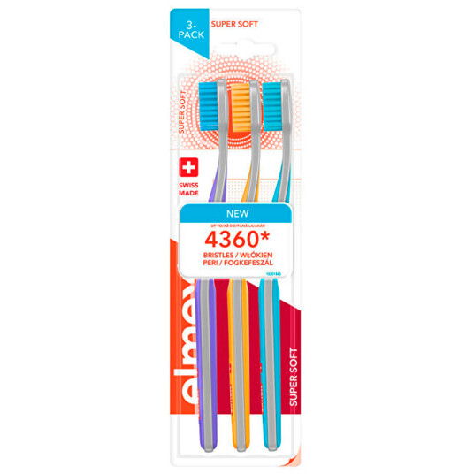 Elmex Tannbørster 3 pk. Supermyk