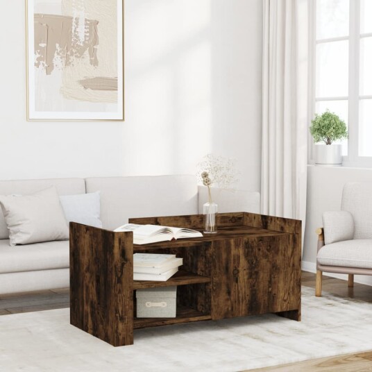  Salongbord røkt eik 100x50x50 cm konstruert tre 848364